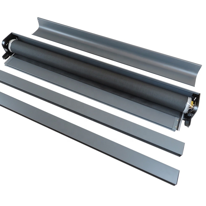Motorized Outdoor Zip Screen Canvas Blind Waterproof Automatic Zip Track Roller Blinds